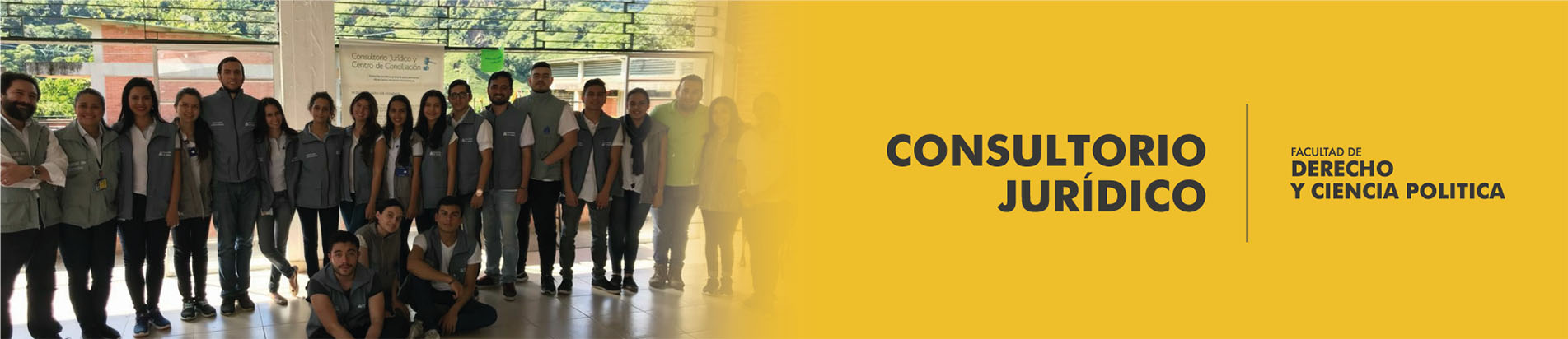 Banner de consultorios jurídicos para el programa de Derecho de la Universidad de Ibagué